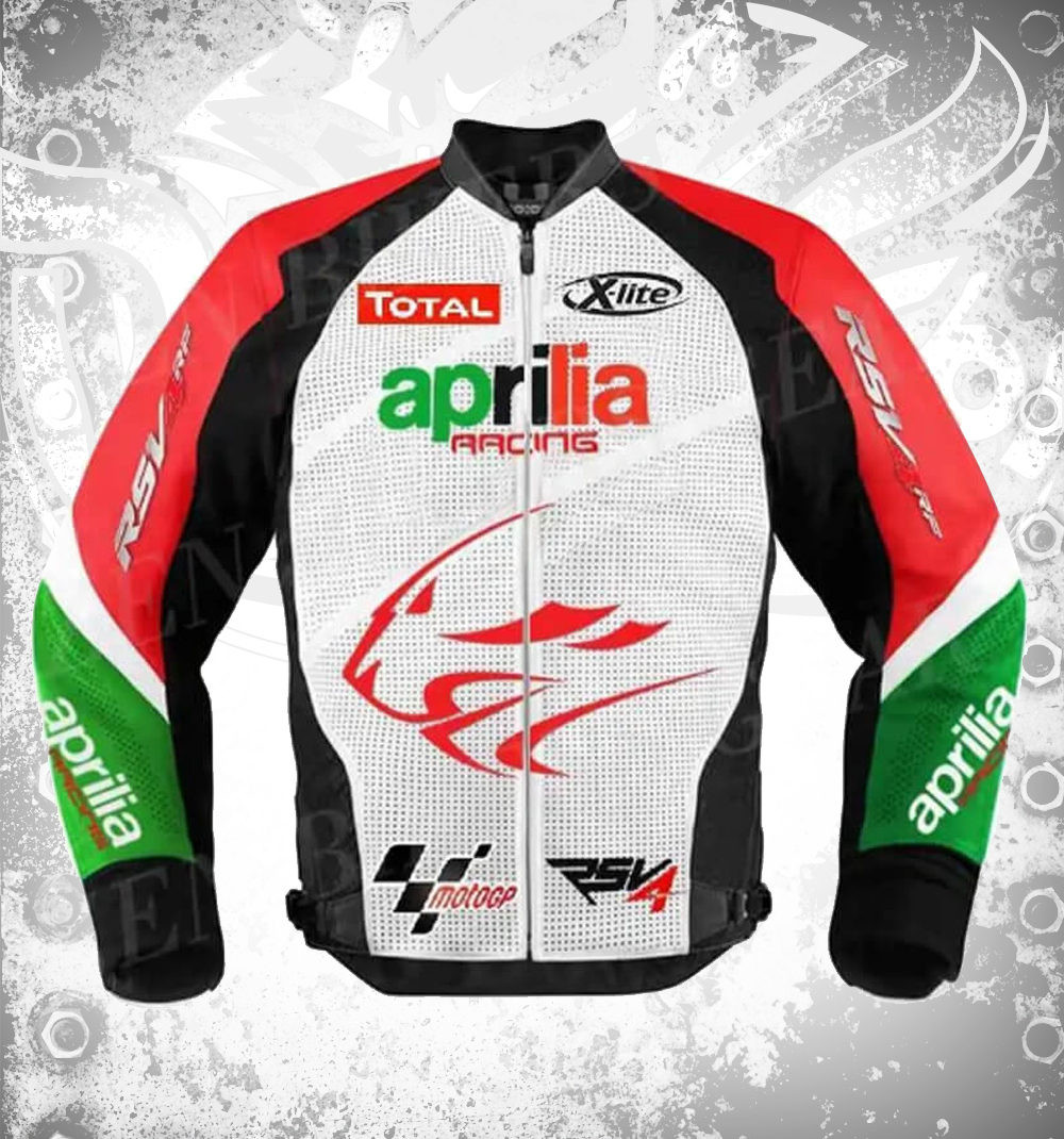 Aprilia Motorbike Maker Leather Jacket For Men's