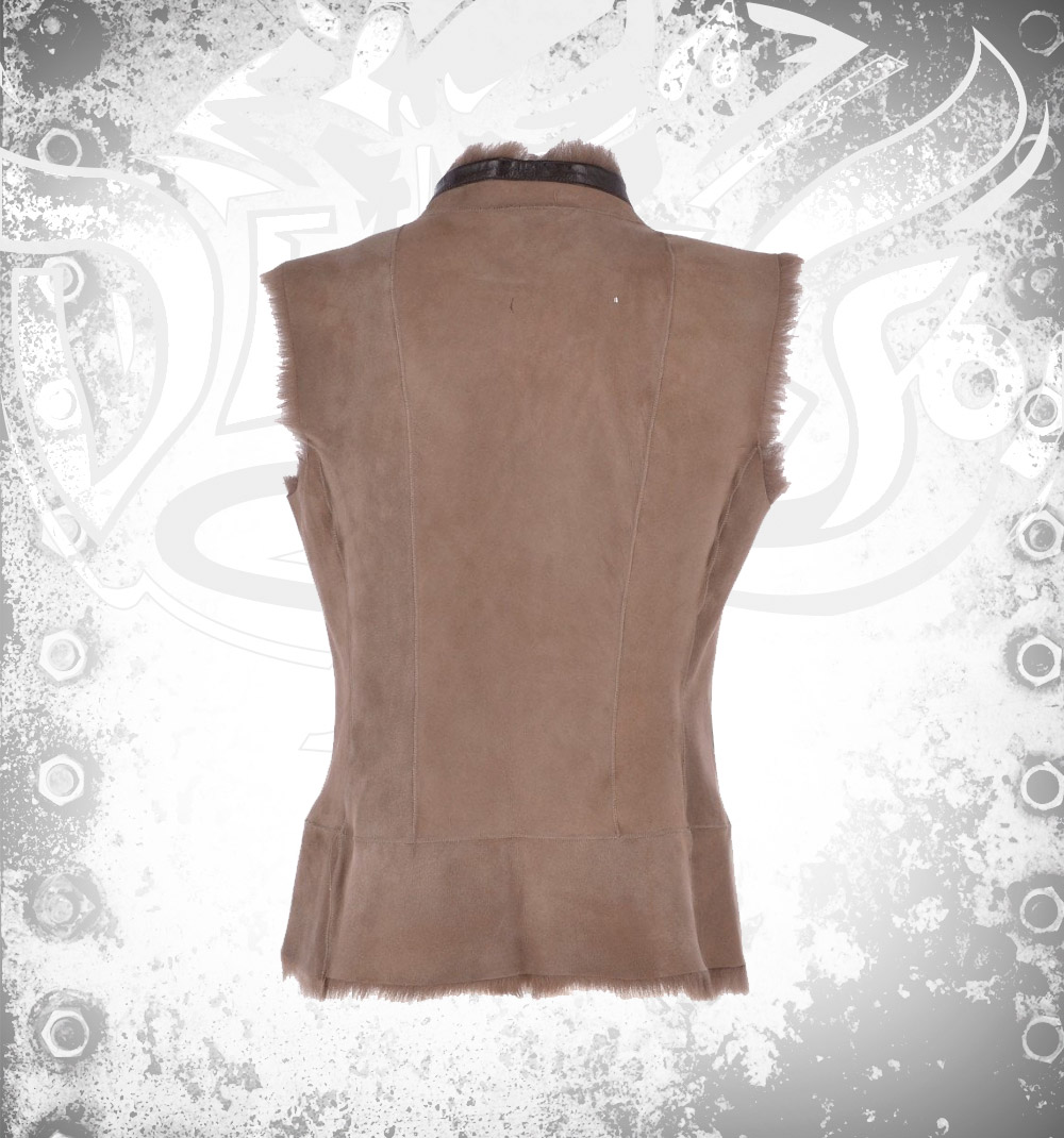 Devilson Ashwood Leather Vest Gilet Beige