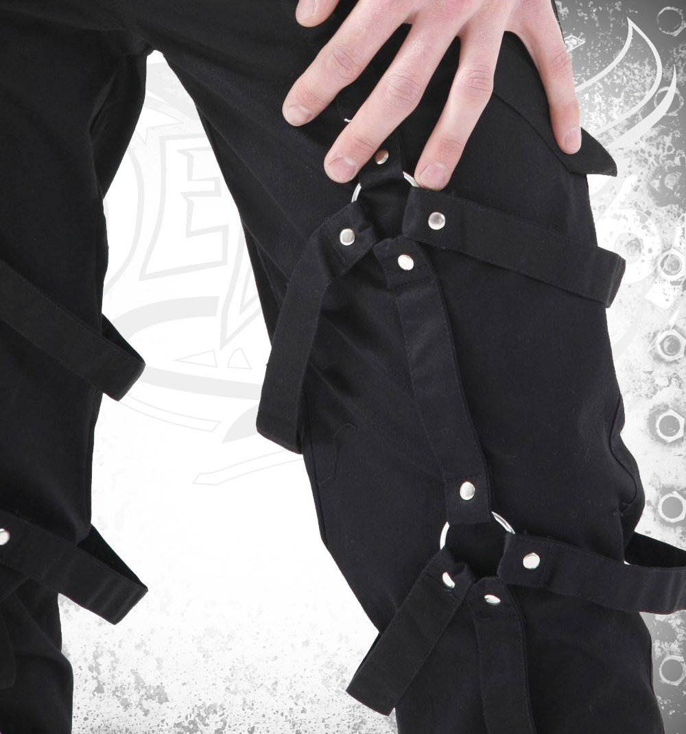 Dead Threads Men Leather Pants Rings