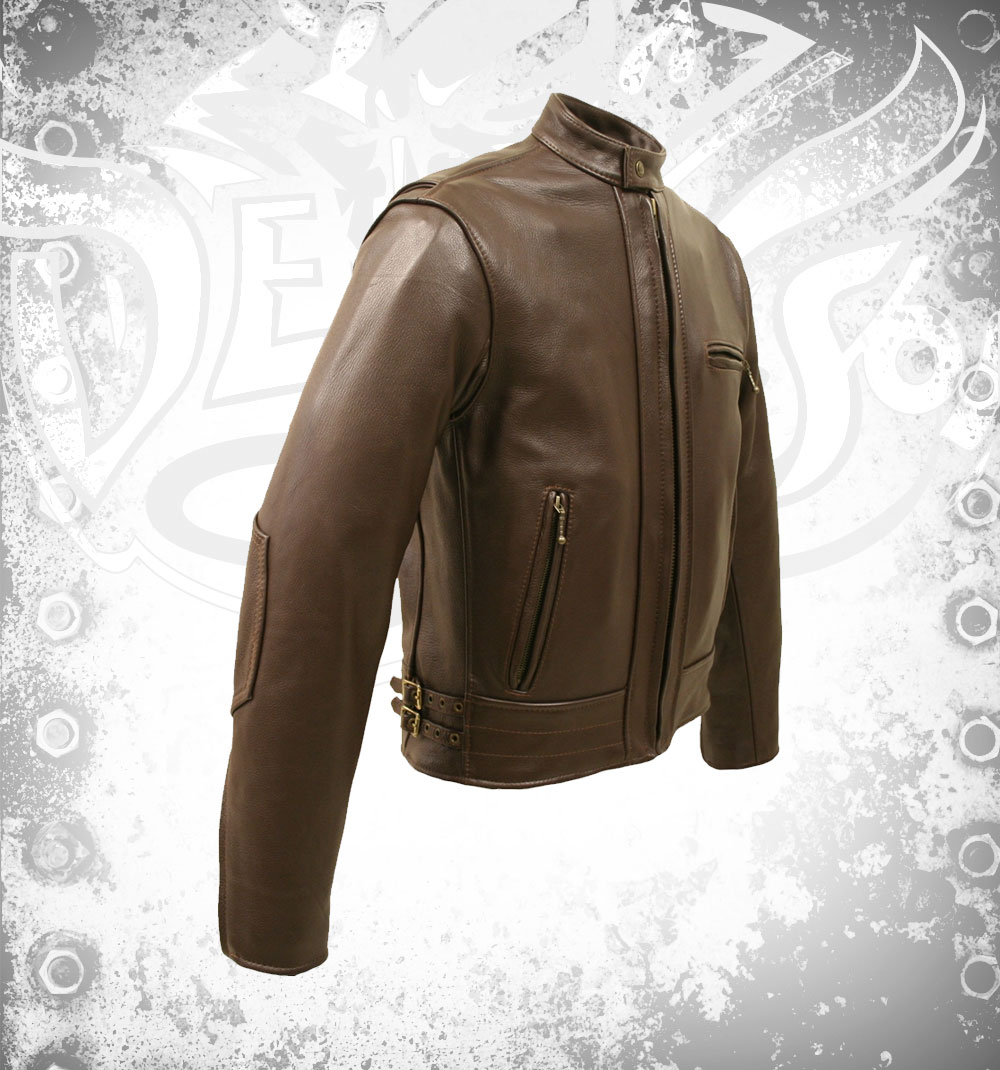 Devilson Motorcycle Brown Leather Jacket