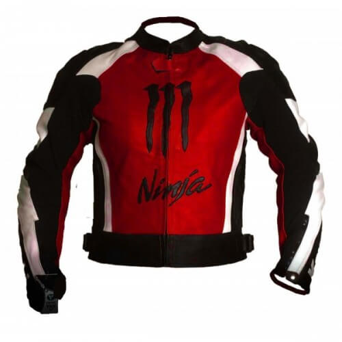 Kawasaki Ninja Motorbiker Red Racing Leather Jacket