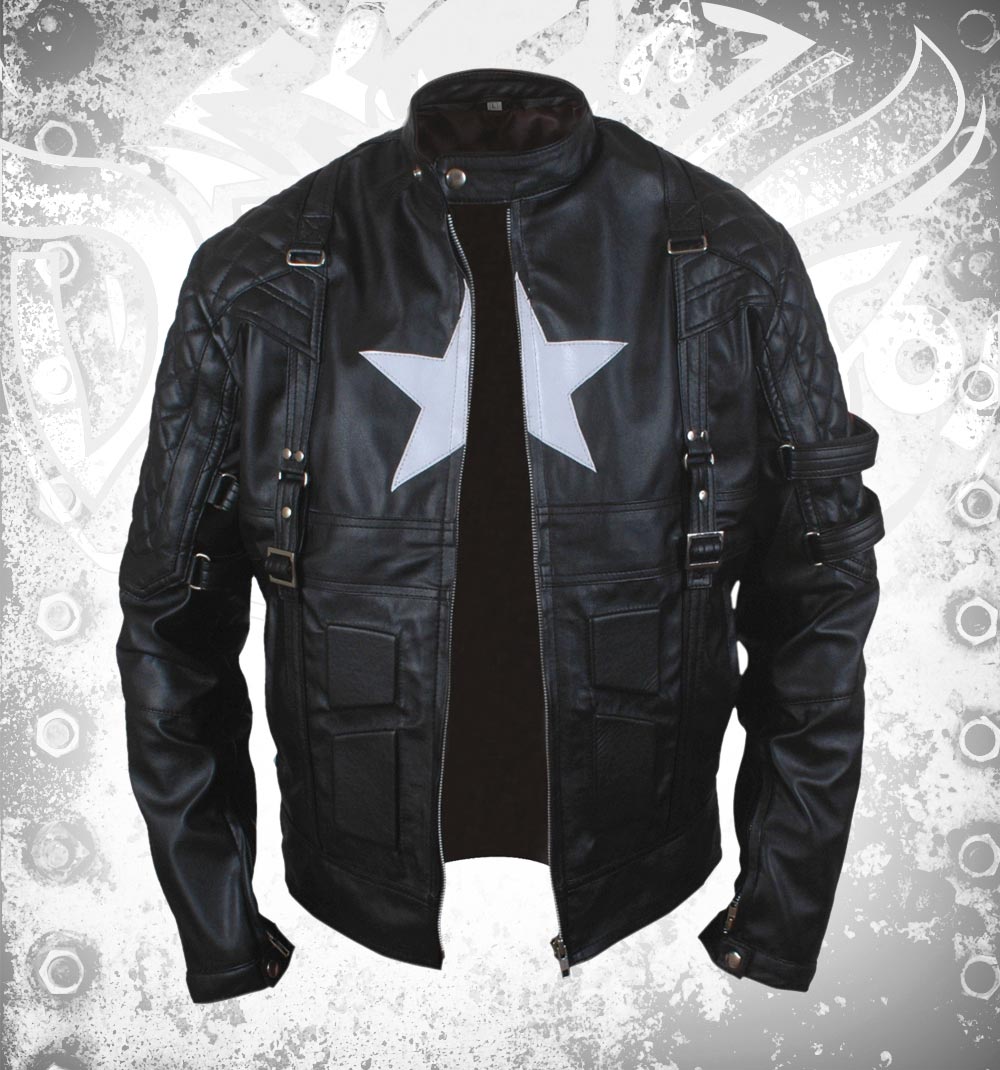 Laverapelle Mens Chris Evans Captain America Leather Jacket