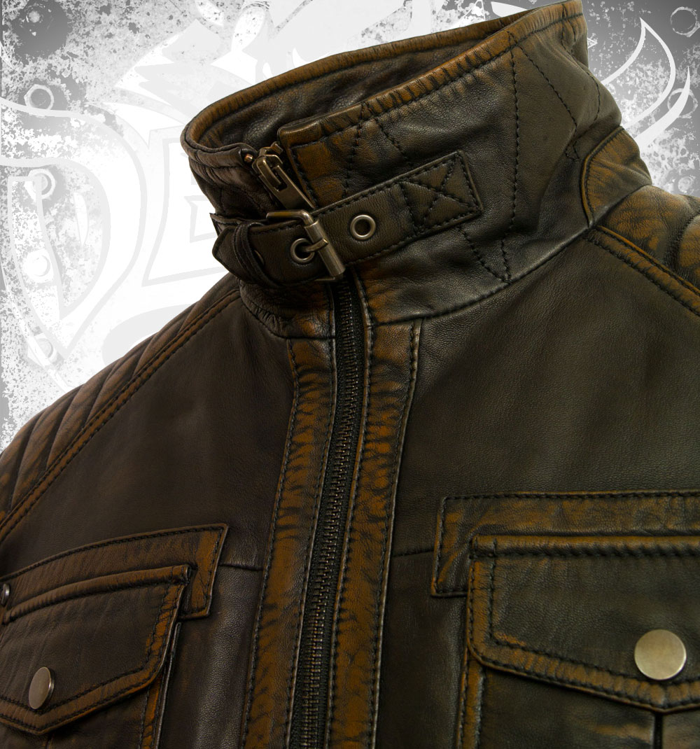 Devilson Men Black Antique Leather Jacket