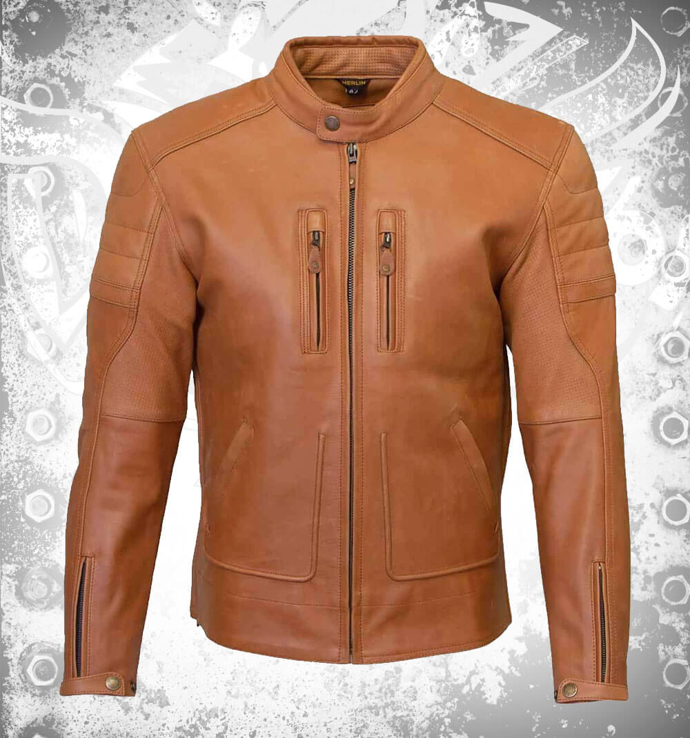 Devilson Motorcycle Leather Jacket Brown