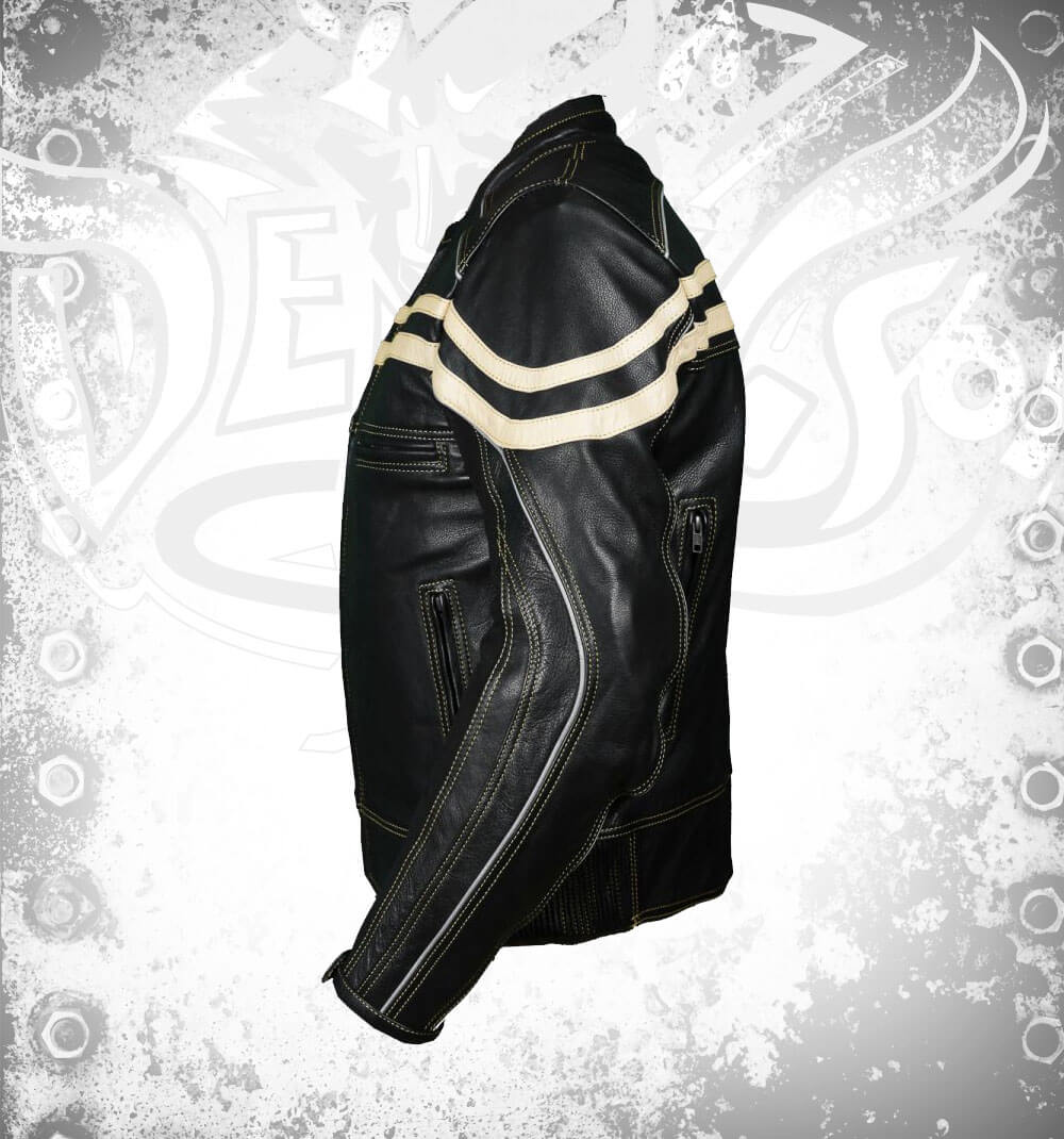 Track Motorcycle Leather Jacket Black