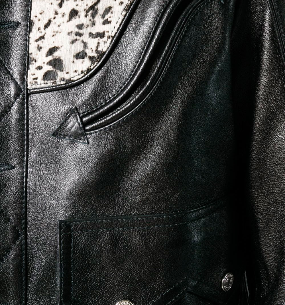 Devilson Fashion Animal Yoke Leather Jacket