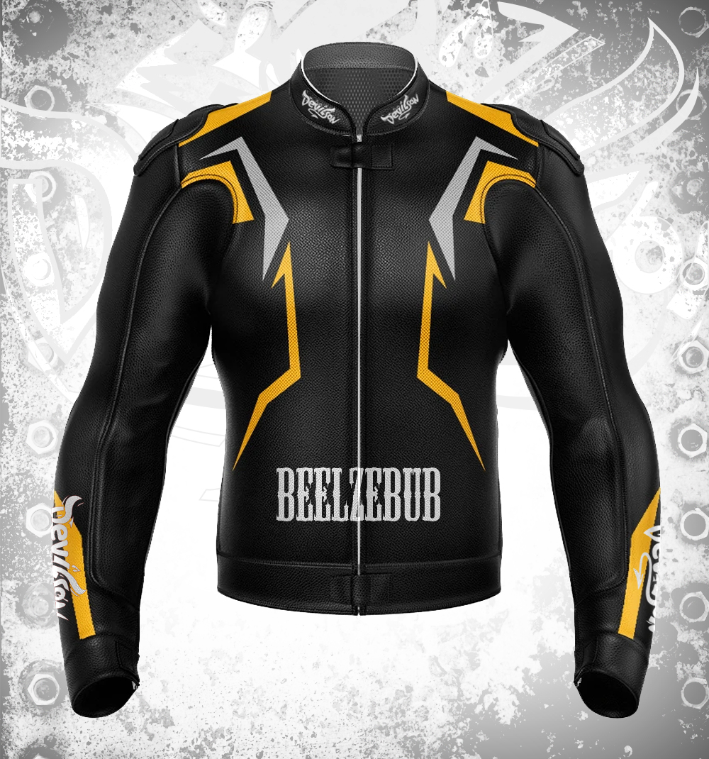 Devilson Beelzebub Black & Yellow Leather Jacket