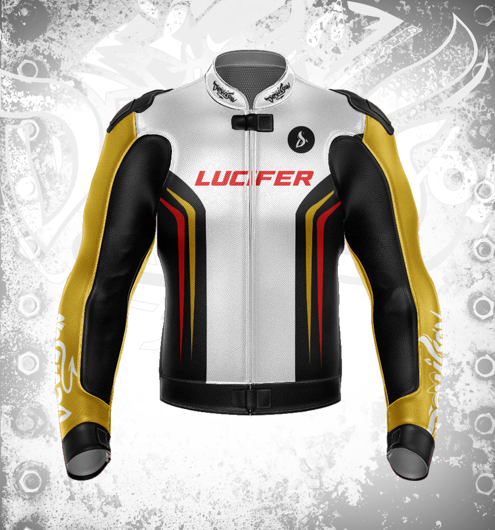 Devilson Premium Lucifer Black yellow&red MotoGP Leather Jacket