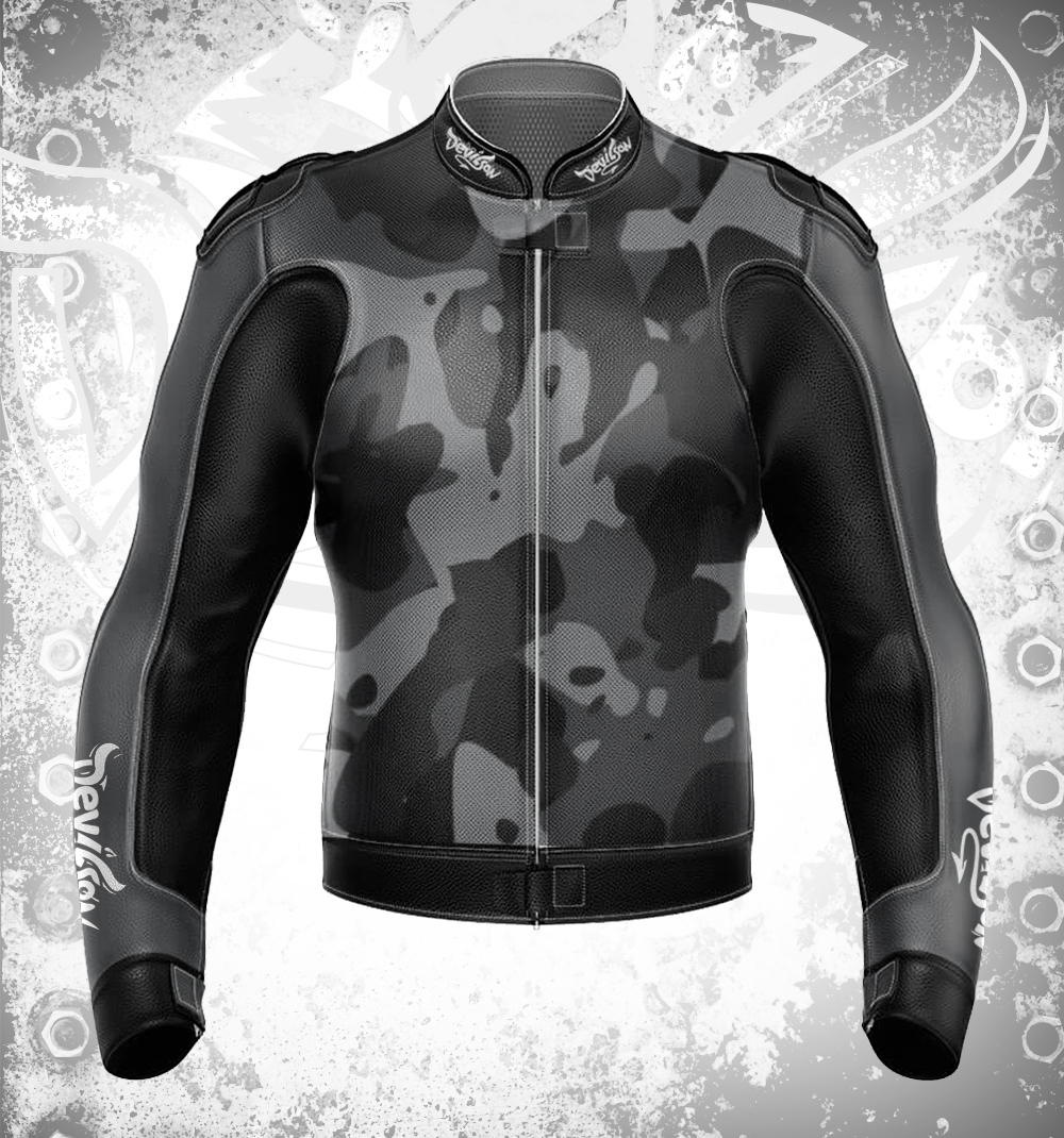 Devilson Satan Printed Black MotoGp Leather Jacket