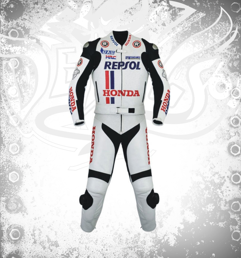 HONDA Repsol Motorcycle Men Leather Suit front