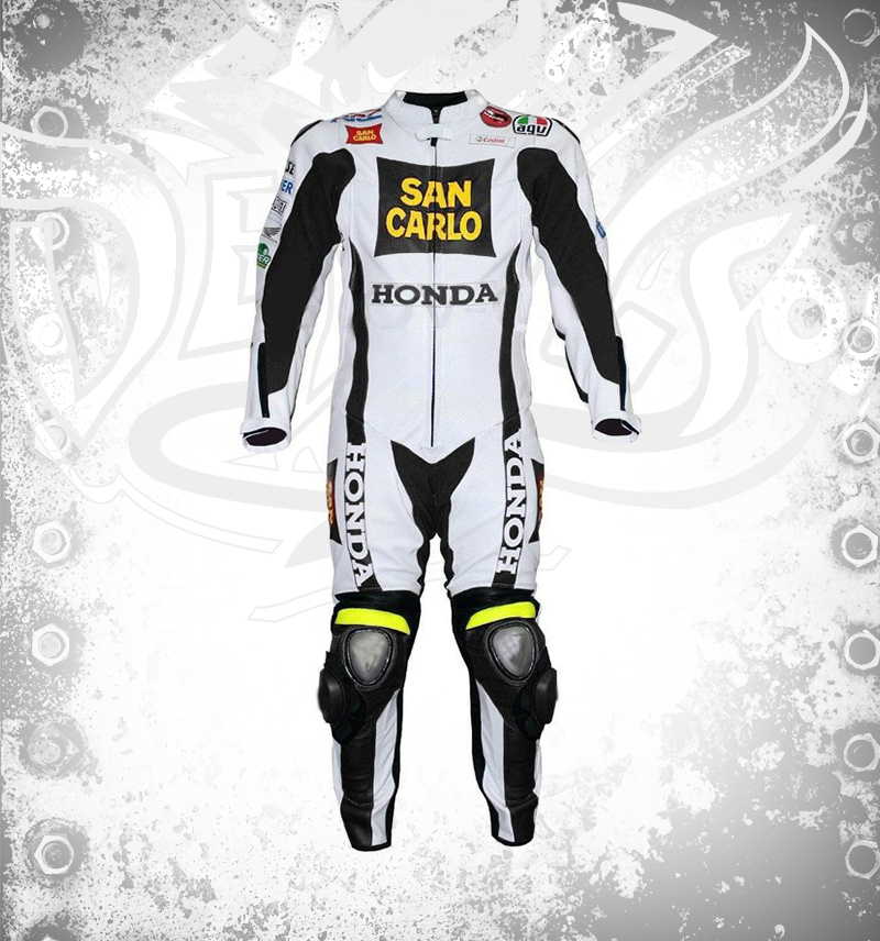 HONDA San Carlo Motorbike Sport Leather Suit front