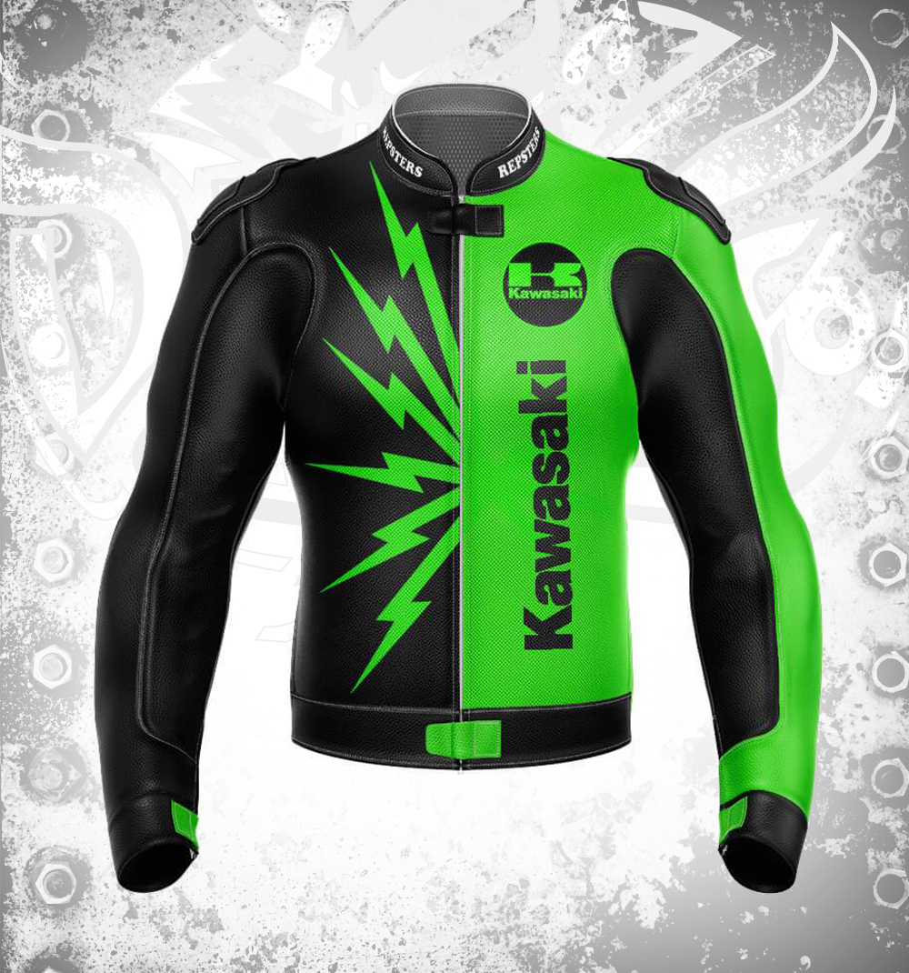 Kawasaki Ninja Green Black Sun Style 2021 Motorbike Jacket