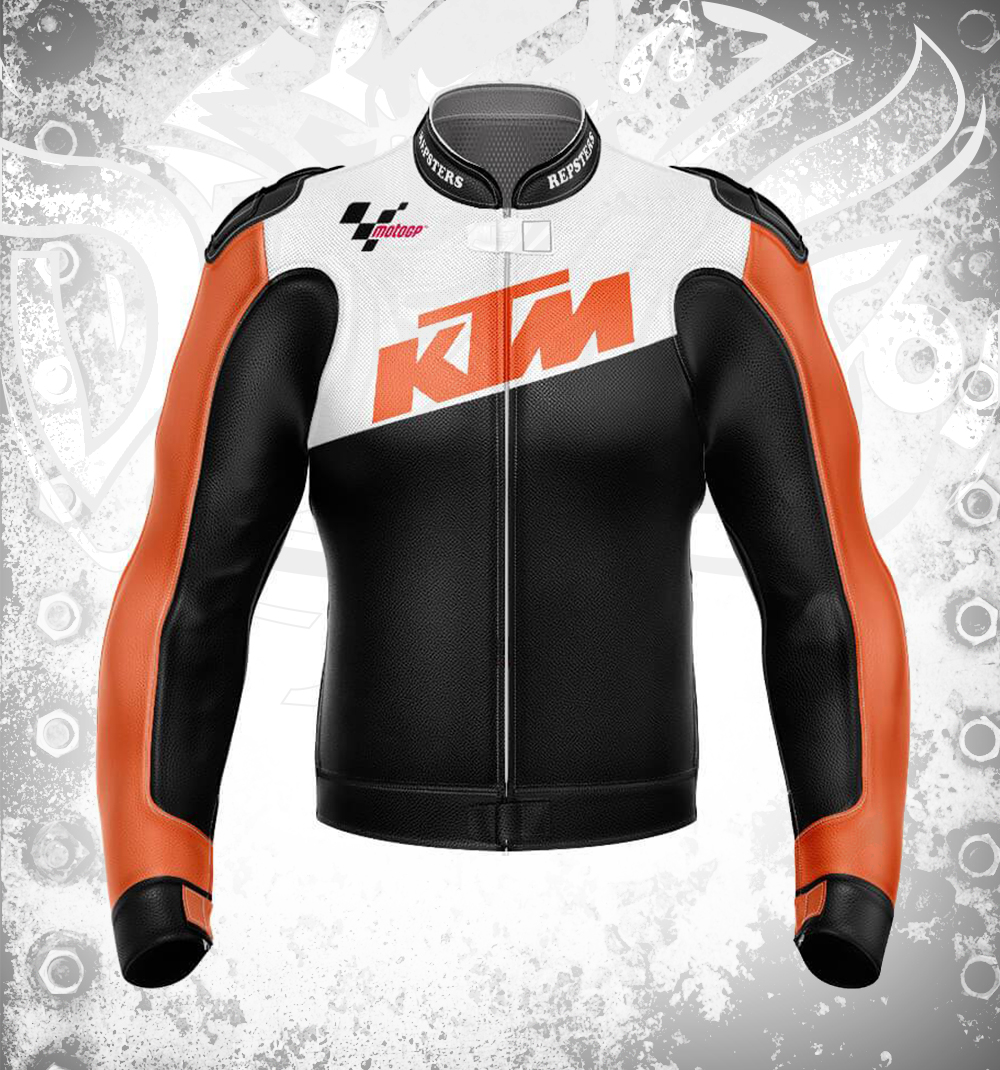KTM Black m red Moto Racing Cowhide Leather Jacket