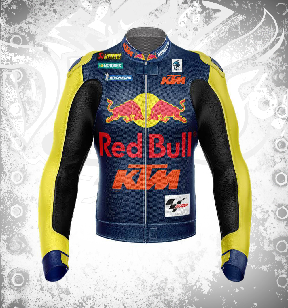 KTM RedBull Motorbike Blue Racing Leather Jacket