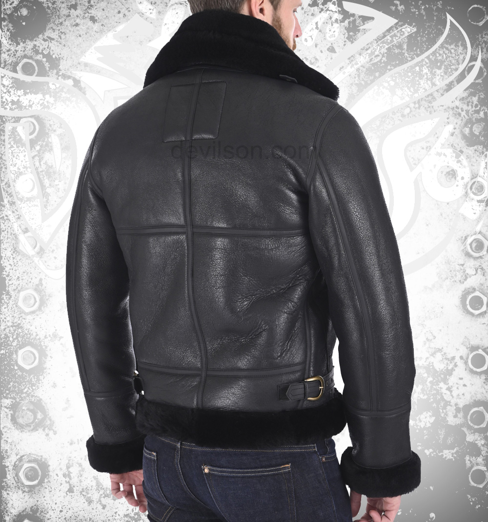 Black Leather Shearling Jacket – Classic Sophistication Ultimate Warmth