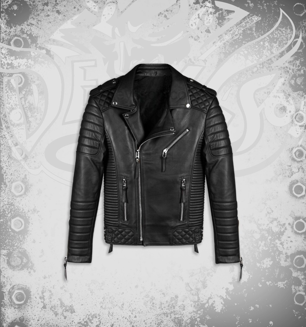 Classic Black Motorcycle Leather Jacket