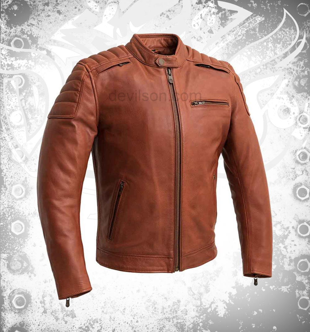 Vented Leather Motorcycle Jacket