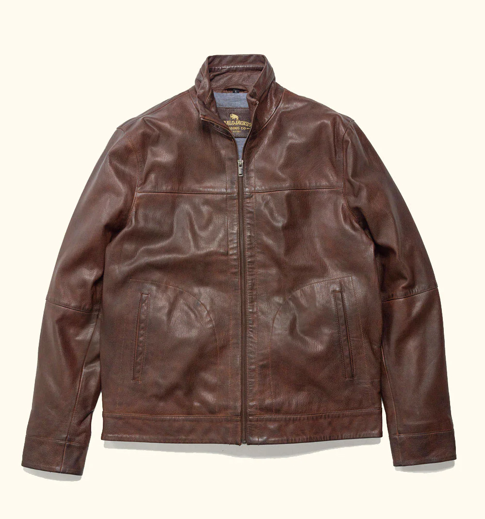 Devilson Whiskey Tan Thompson Leather Moto Jacket