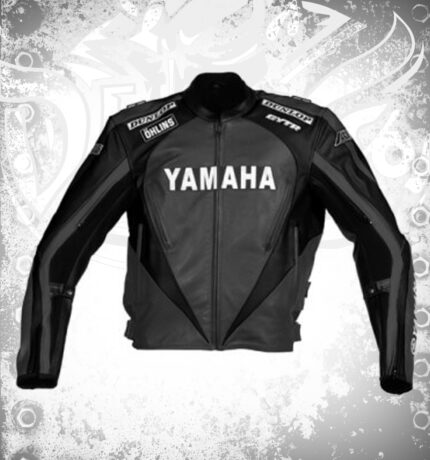 Yamaha Men's Motorbike Racing Real Black Leather Jacket