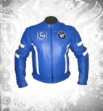 BMW Racing Motorcycle Leather Jacket Blue