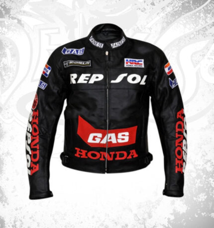 Repsol Gas Honda Leather Jacket :  Premium Cowhide Skin