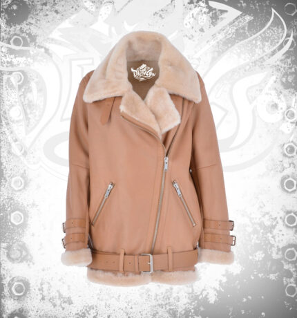 Ashwood Womens Devilson Sheepskin Flying Jacket Camel