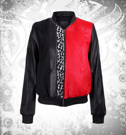 Men's Maverick Black Printed Leather Bomber Jacket