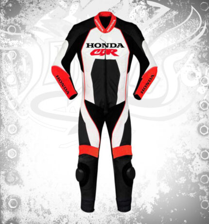 CE Approved Protection Leather MotoGP Suit : Black n Red