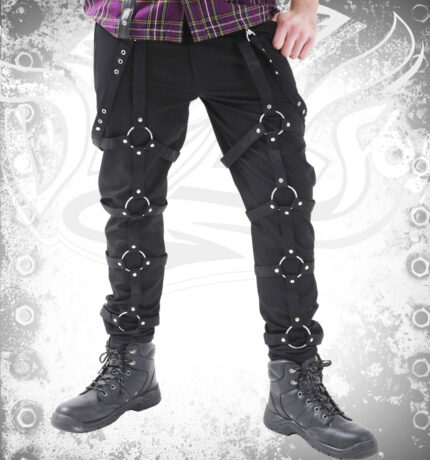 Dead Threads Men Leather Pants Rings