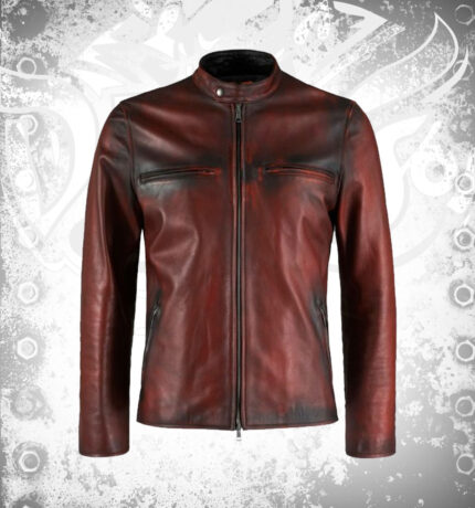 Devilson Deep Red Retro Leather Jackets