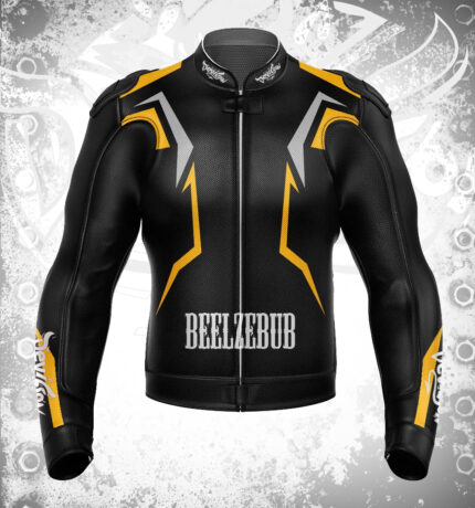 Devilson Beelzebub Black & Yellow Moto Leather Jacket