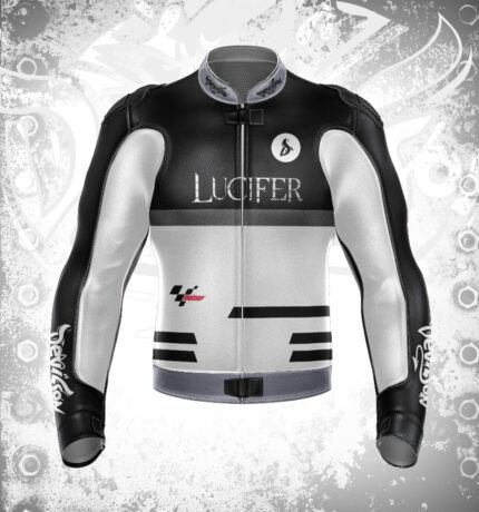 Lucifer Max Power Black n white Leather jacket