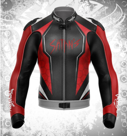 Devilson Satan Bold Shape Men Racing Leather Jacket