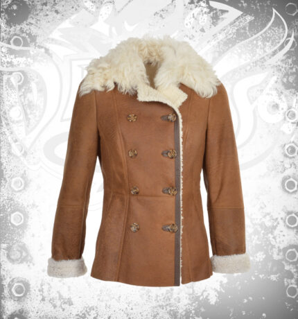 Breasted Full Devilson Grain Lambskin Shearling Coat For Winter