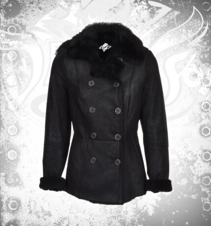 Devilson Women Shearling Coat Black
