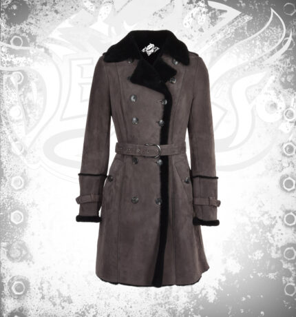 Devilson Sheepskin Coat Grey Black