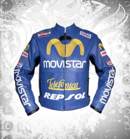 HONDA Repsol Movistar Motorcycle Sport Leather Jacket