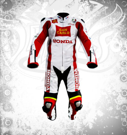 HONDA San Carlo Professional Leather Suit : Red n White