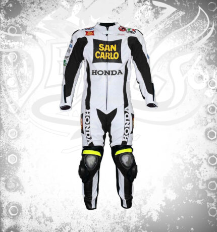 HONDA San Carlo AGV Premium Quality White Leather Suit
