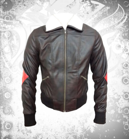 Harley Quinn Suicide Squads Bomber Leather Jacket Fur Collar