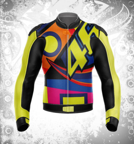 Valentino Rossi VR46 Motorbike Racing Leather Jacket