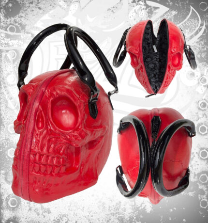 Skull Collection Red Punk Halloween Handbag Purse Bag