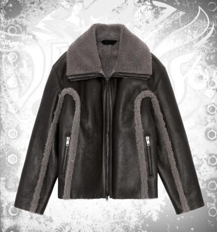 L-Browny Zip-Up Shearling Jacket - Cozy Comfort with Contemporary Style
