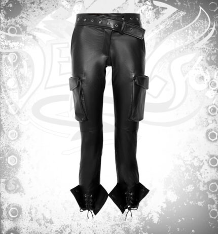 Devilson Lace Up Leather Skinny Pants