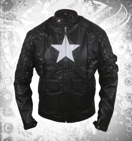 Laverapelle Mens Chris Evans Captain America Leather Jacket