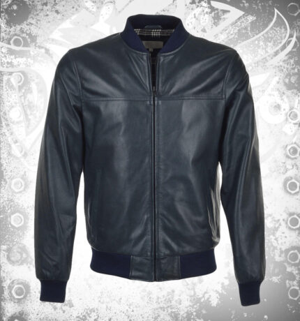 Latest Fashion Men Leather Bomber Jacket Zinc