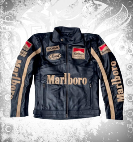 Marlboro Vintage Racing Leather Rare Motorcycle Biker Jacket