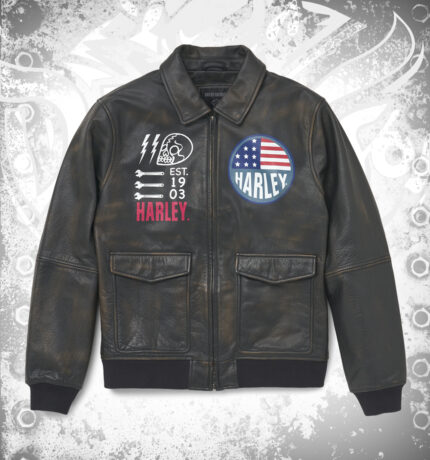 Double Colour Tone Men's Archer Harley Davidson Bomber Leather Jacket