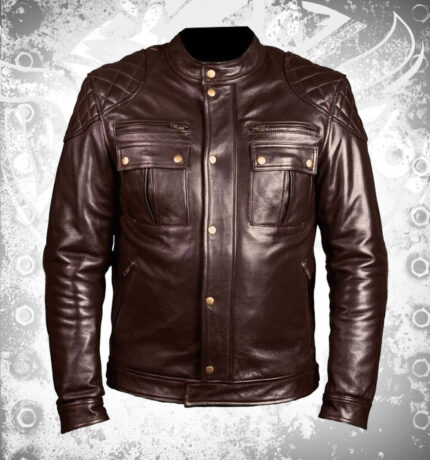 Mirage Motorcycle Leather Jacket Brown