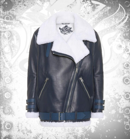Devilson Shearling Women Black Jackets Leather